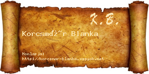 Korcsmár Blanka névjegykártya